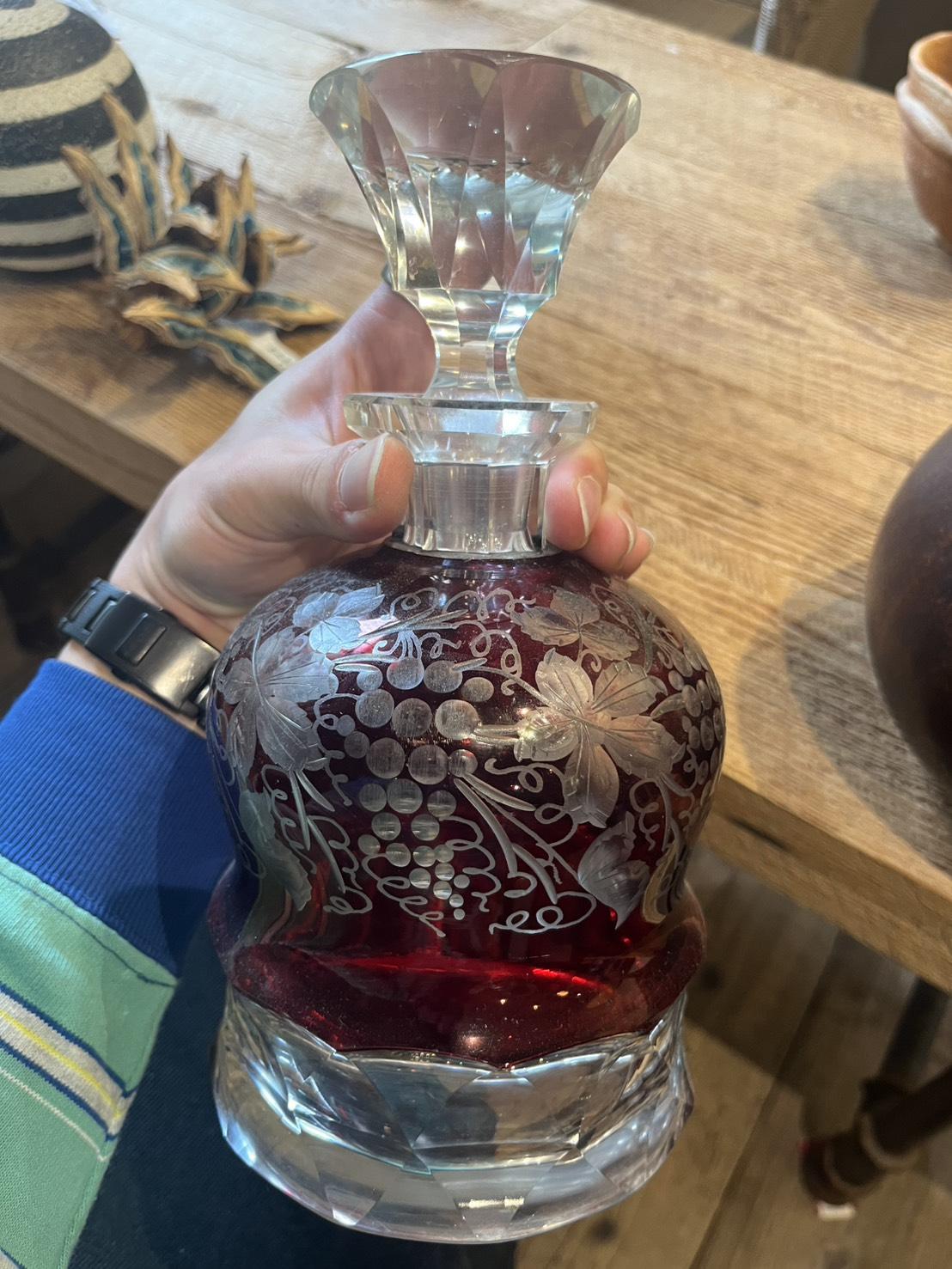 Bohemian Ruby Flash アンティークデキャンタ